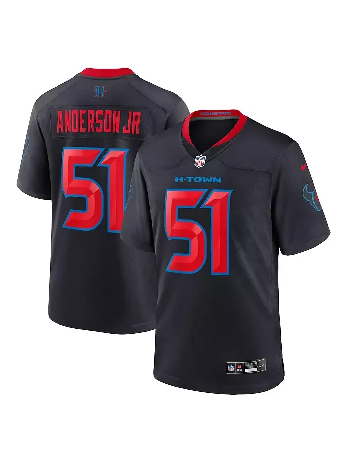Футболка игровая альтернативная Nike для мужчин Will Anderson Jr. Houston Texans Fanatics — изображение 1 из 5, темно-синий