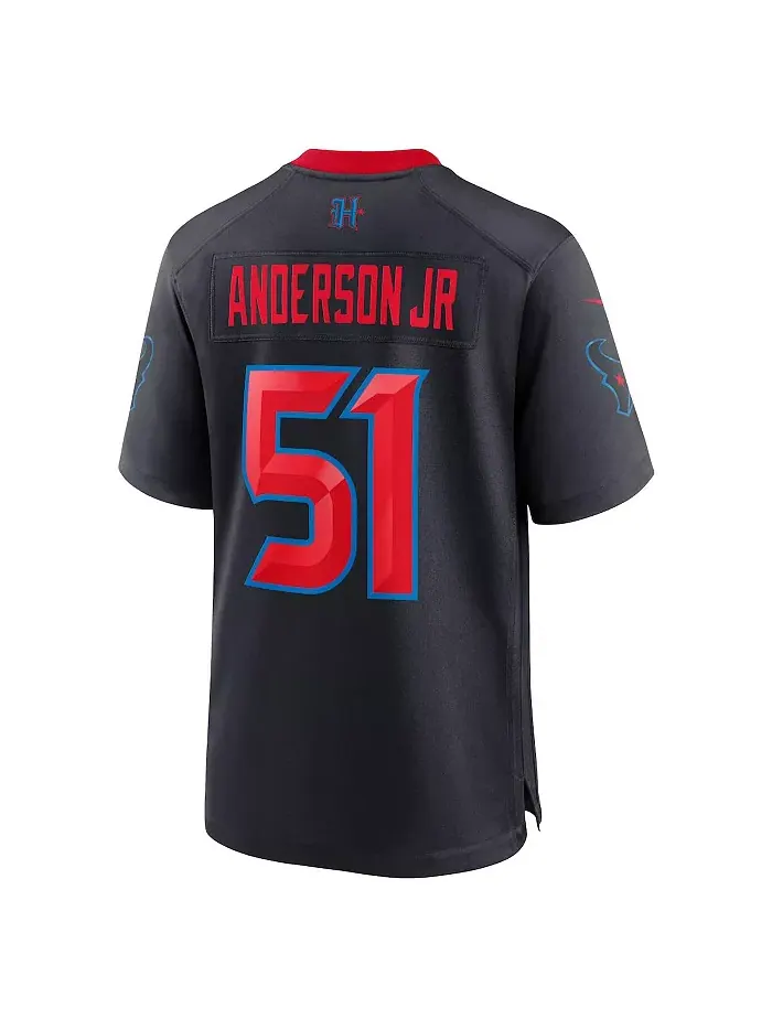 Футболка игровая альтернативная Nike для мужчин Will Anderson Jr. Houston Texans Fanatics — изображение 3 из 5, темно-синий