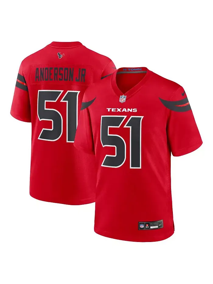 Футболка игровая альтернативная Nike для мужчин Will Anderson Jr. Houston Texans Fanatics — изображение 1 из 3, красный