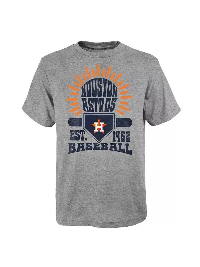 Серая футболка Big Boys and Girls Houston Astros Sun Burst Outerstuff — изображение 1 из 1, серый