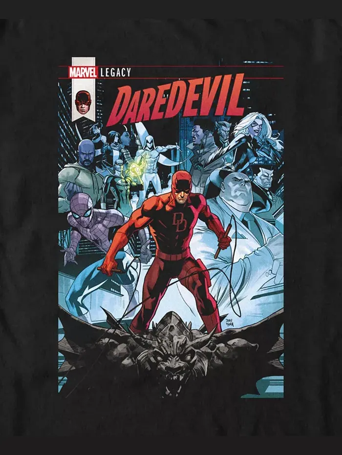 Мужская футболка с коротким рукавом Daredevil Comic Fifth Sun — изображение 3 из 3, черный