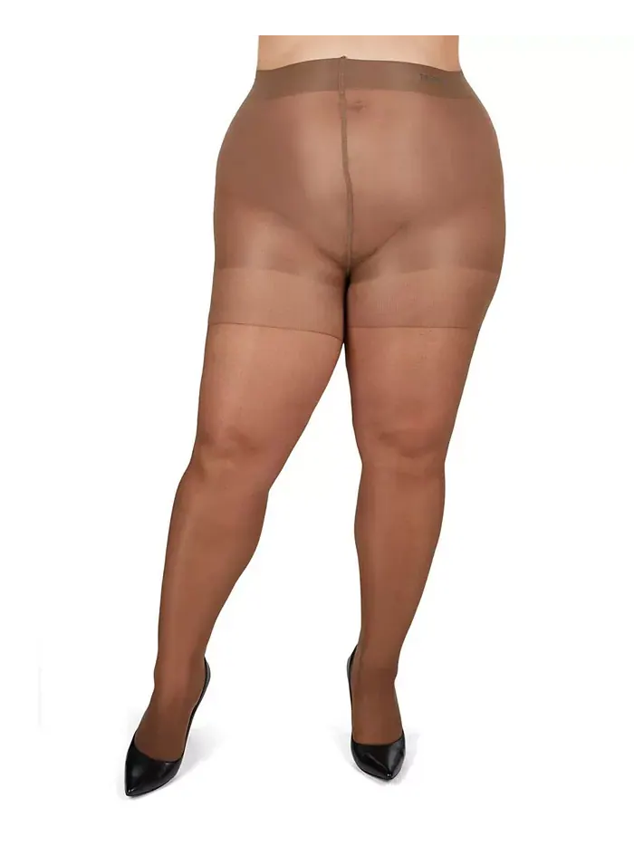 Колготки большого размера Curvy Sheer с шелковистым верхом MM-2240 MeMoi — изображение 2 из 2