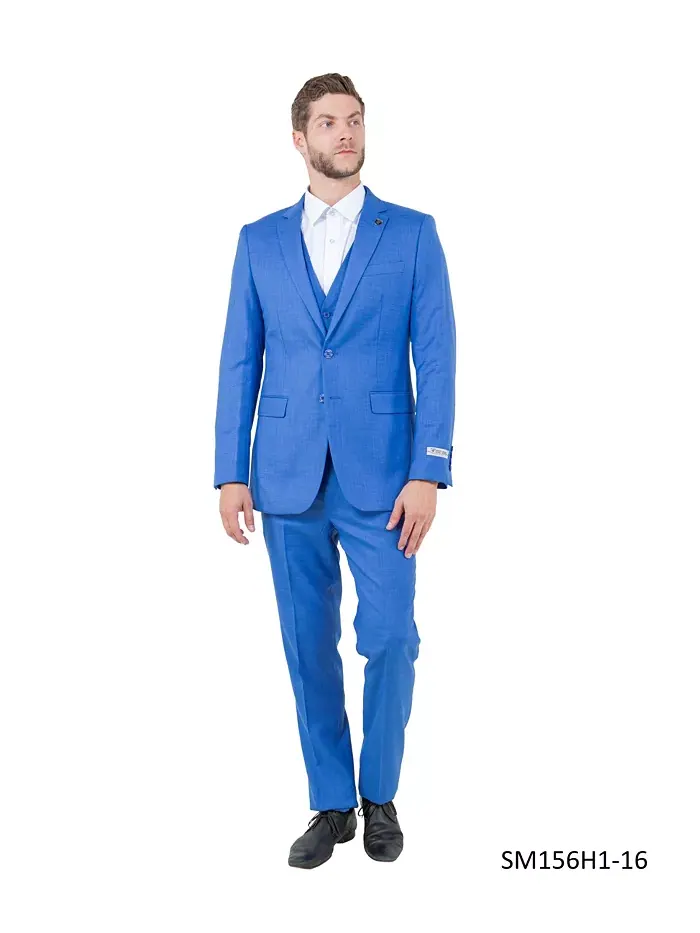 Костюм-тройка Big & Tall с жакетом, жилетом и брюками из фактурной ткани, с лацканами Stacy Adams