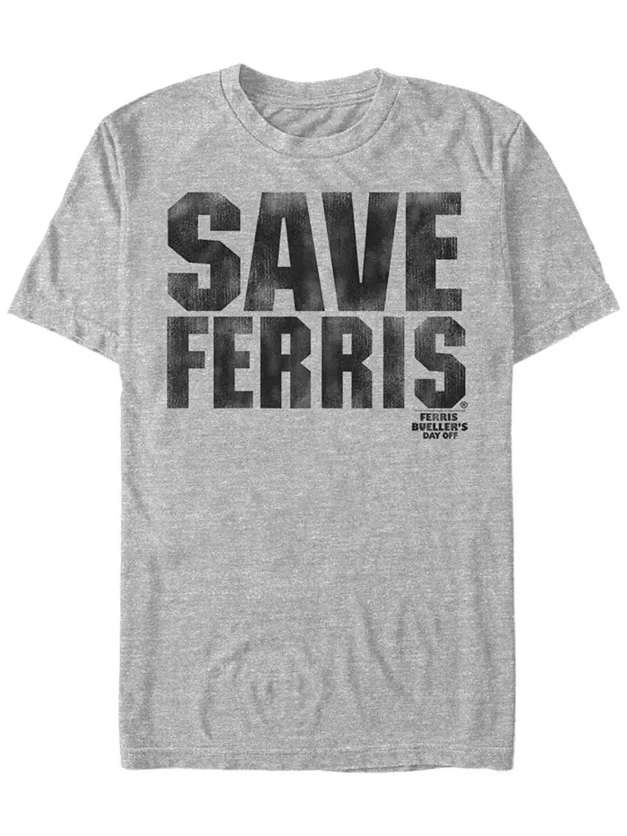 Paramount Men's Ferris Bueller's Day Off Save Him Футболка с короткими рукавами Fifth Sun — изображение 1 из 1, серый