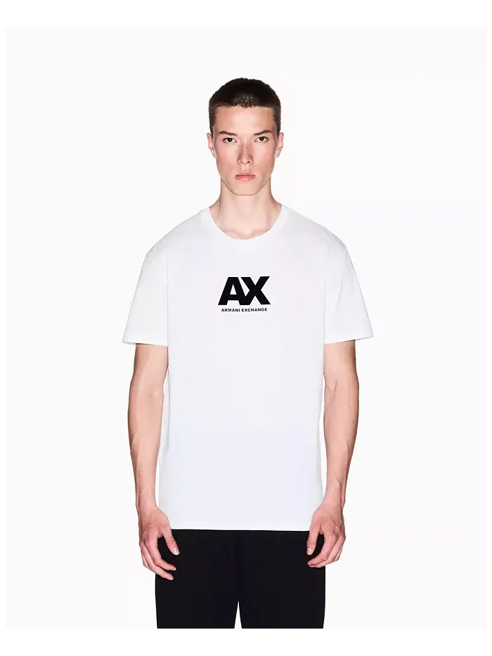 Мужская футболка с принтом на груди A|X Armani Exchange — изображение 1 из 5, бежевый/бежевый