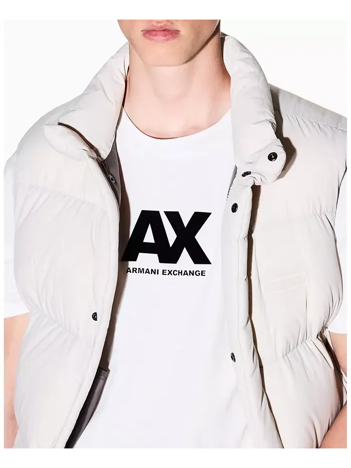 Мужская футболка с принтом на груди A|X Armani Exchange — изображение 3 из 5, бежевый/бежевый