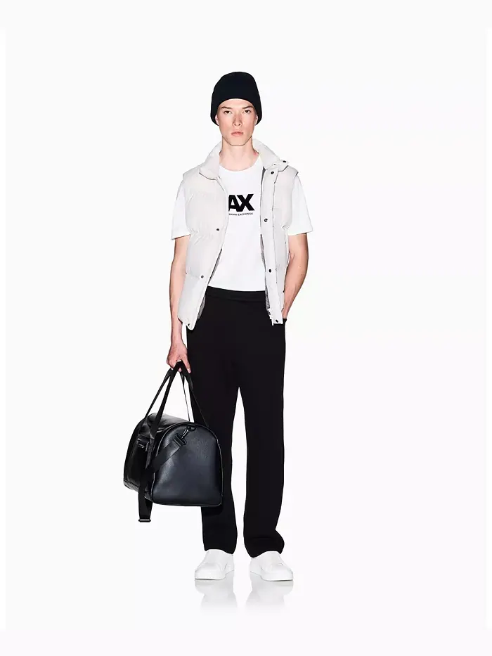 Мужская футболка с принтом на груди A|X Armani Exchange — изображение 4 из 5, бежевый/бежевый