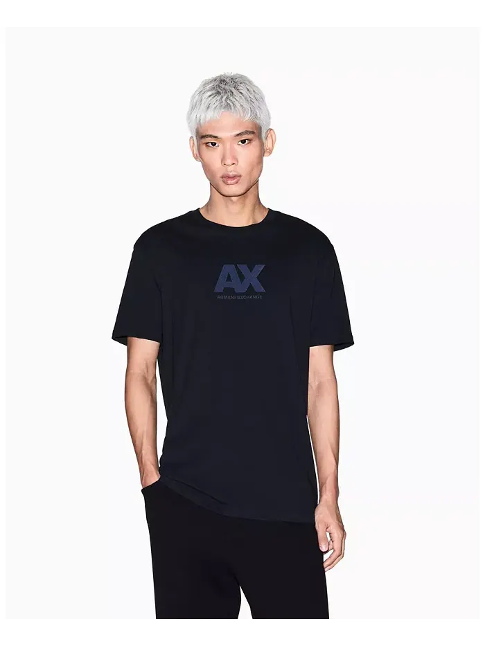 Мужская футболка с принтом на груди A|X Armani Exchange — изображение 1 из 5, черный