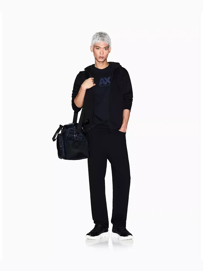 Мужская футболка с принтом на груди A|X Armani Exchange — изображение 4 из 5, черный
