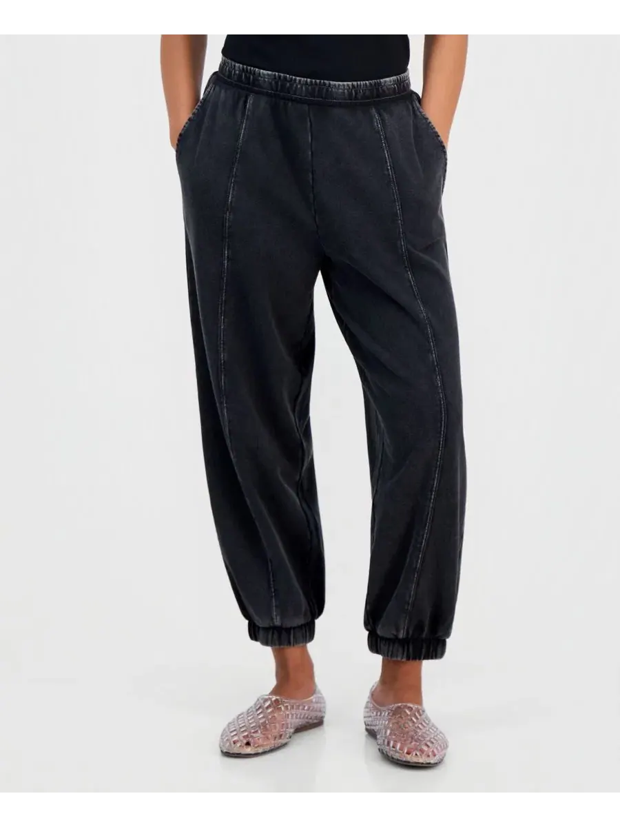 Брюки с широкой штаниной из французского футера, модель Petite French Terry Balloon-Leg Pants And — изображение 2 из 3
