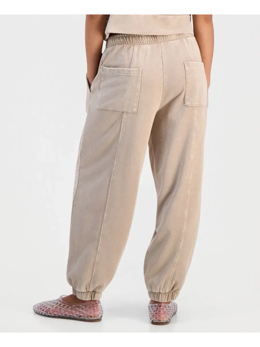 Брюки с балонами из футера Petite French Terry Balloon-Leg Pants And Now This — изображение 2 из 4, тауп