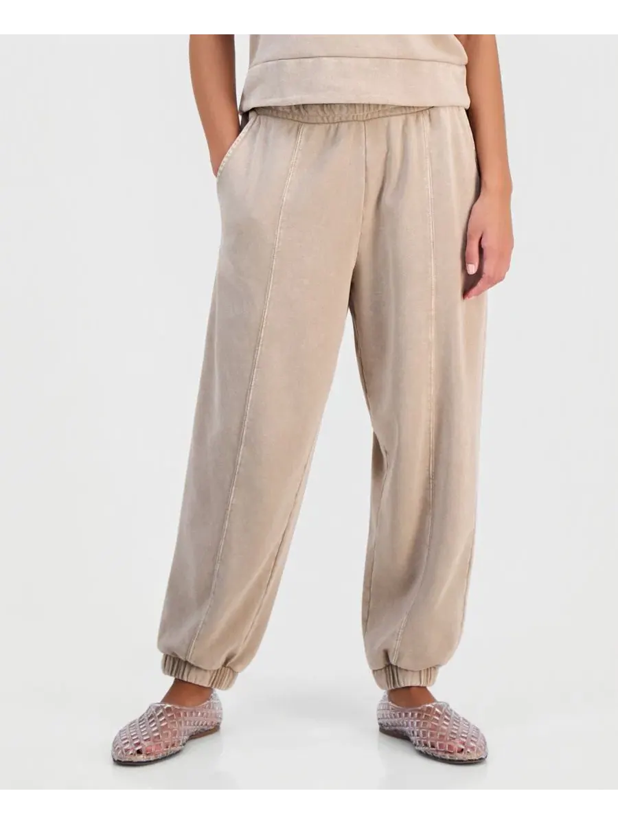 Брюки с балонами из футера Petite French Terry Balloon-Leg Pants And Now This — изображение 4 из 4, тауп