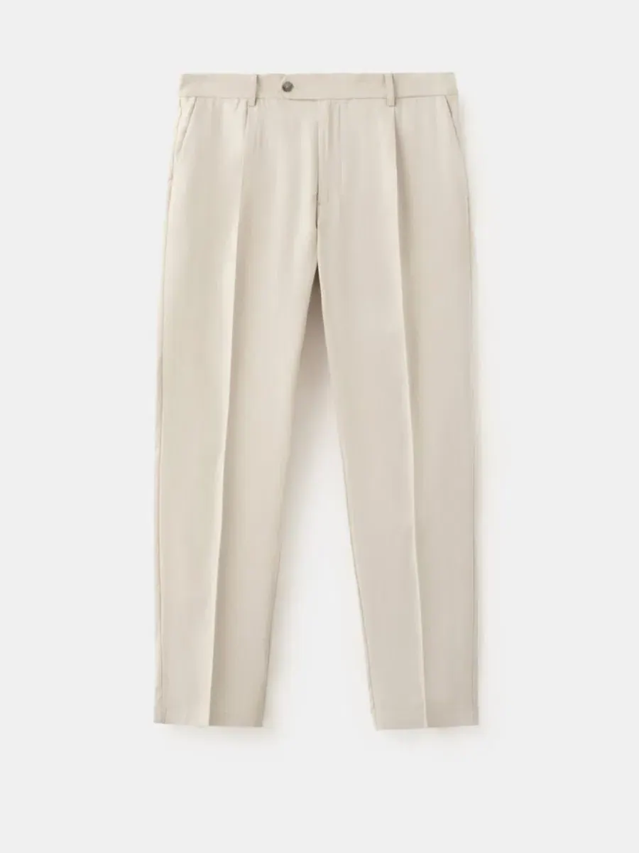 Брюки классические прямые с защипами, модель Regular-Fit Pleated MANGO