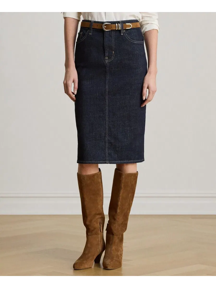 Юбка-карандаш джинсовая Lauren Ralph Lauren — изображение 1 из 7, красный