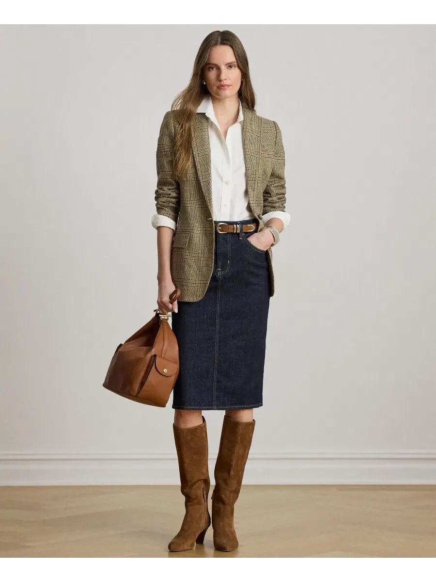 Юбка-карандаш джинсовая Lauren Ralph Lauren — изображение 2 из 7, красный