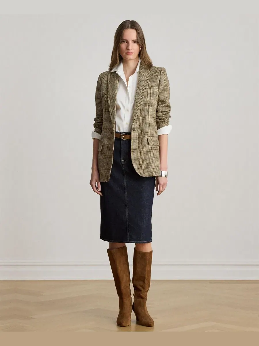 Юбка-карандаш джинсовая Lauren Ralph Lauren — изображение 4 из 7, красный