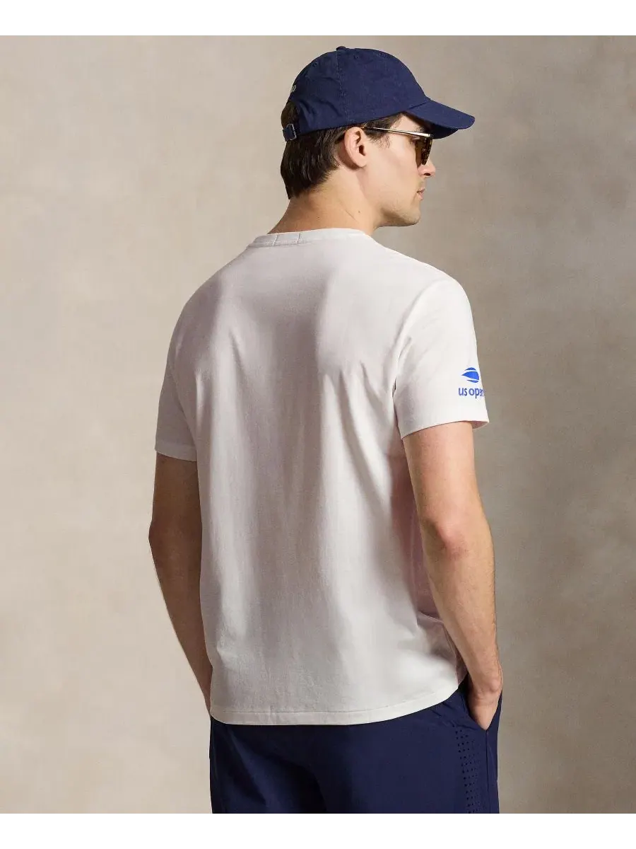 Футболка классического кроя с принтом US Open Polo Ralph Lauren — изображение 4 из 6, белый