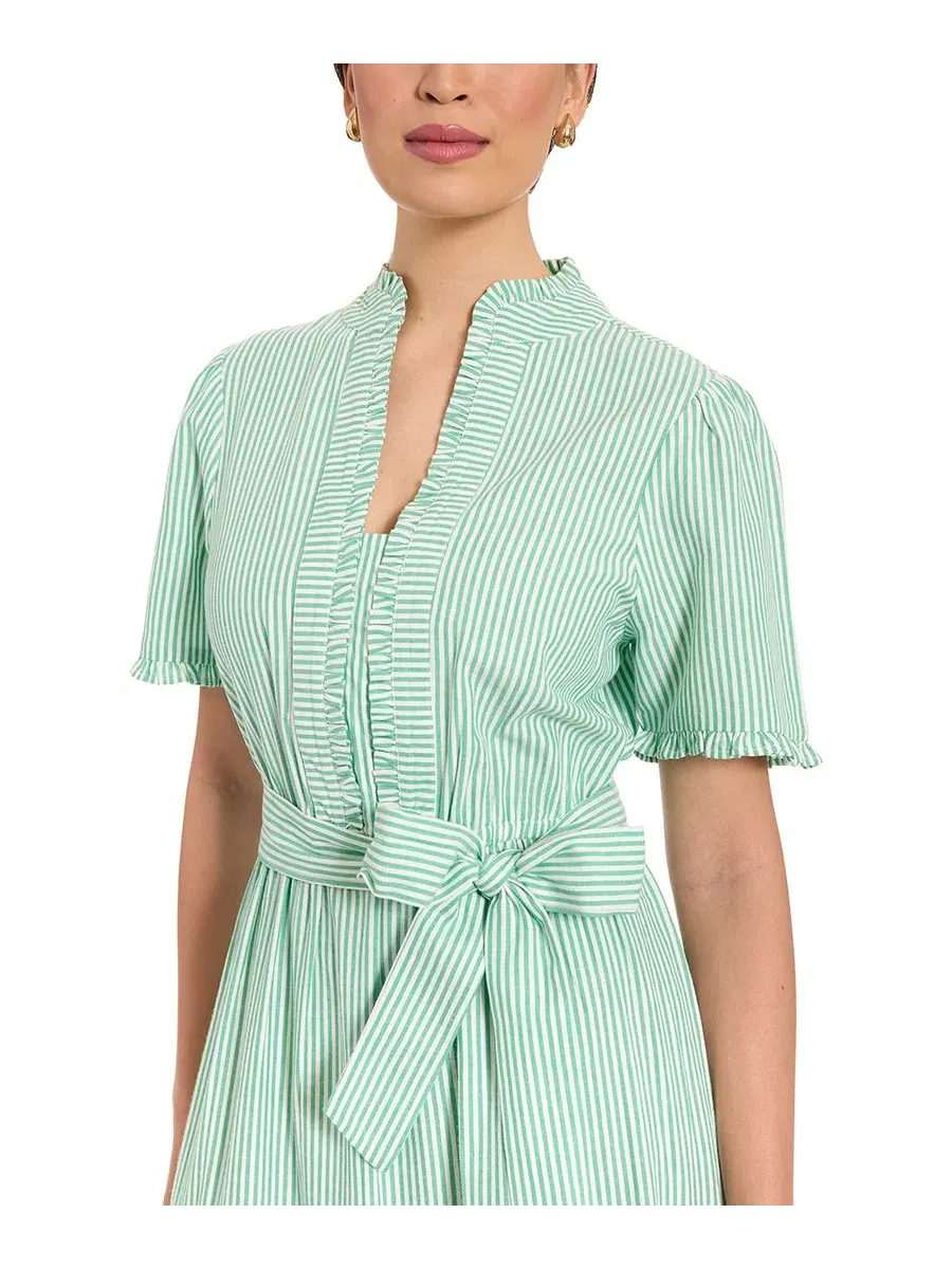 Макси-платье с разрезом и ярусами Petite Fit & Flare Slit Neck Tiered Maxi Dress London Times — изображение 3 из 4