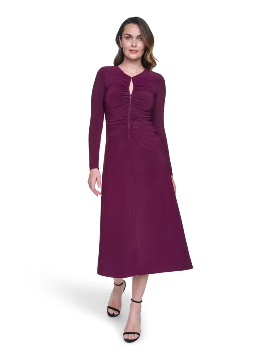 Платье с длинным рукавом Shirred Long-Sleeve Vince Camuto
