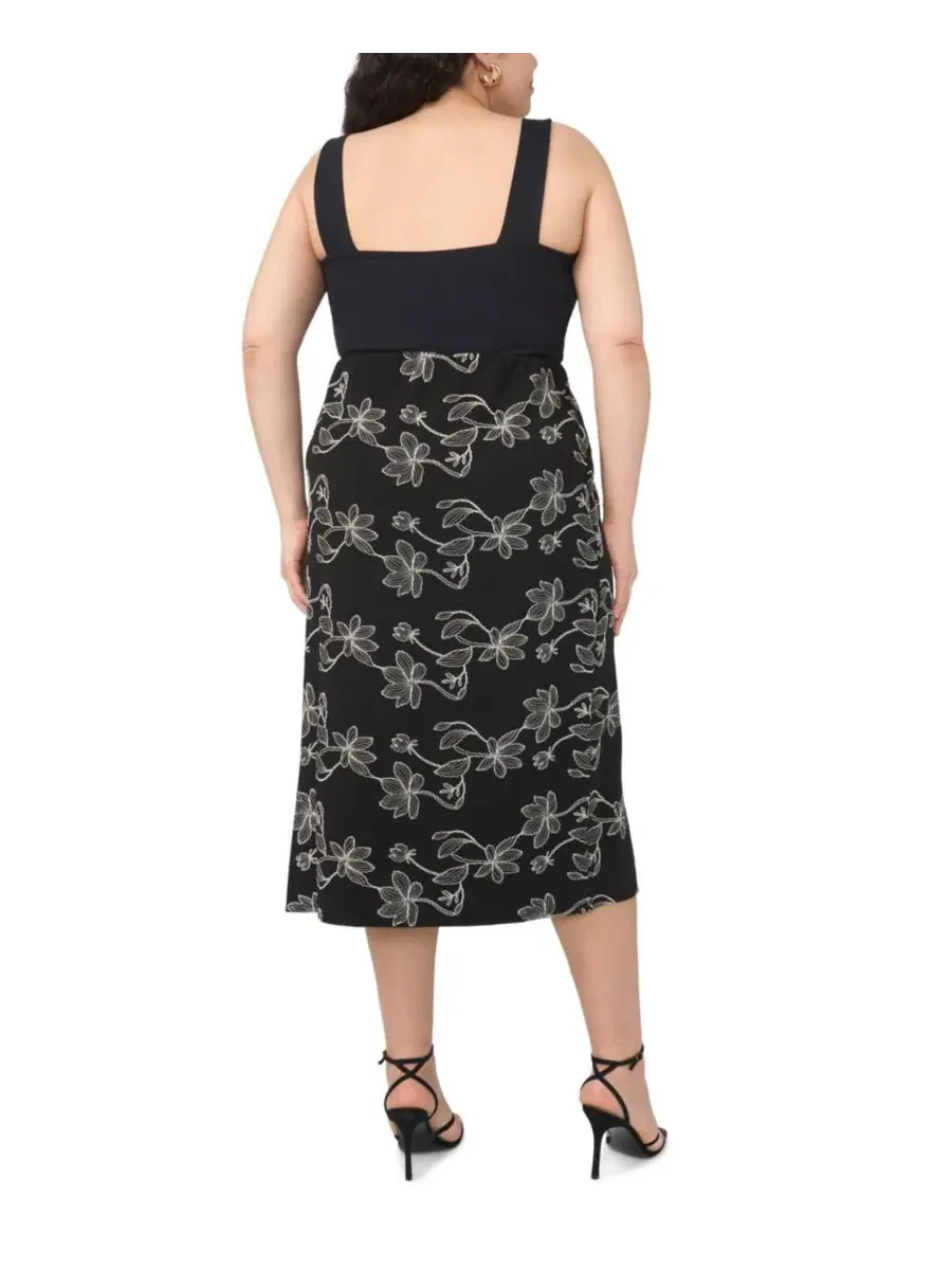 Юбка-карандаш с вышивкой цветов, модель Floral Embroidered Pull-On Midi Skirt Vince Camuto — изображение 7 из 8