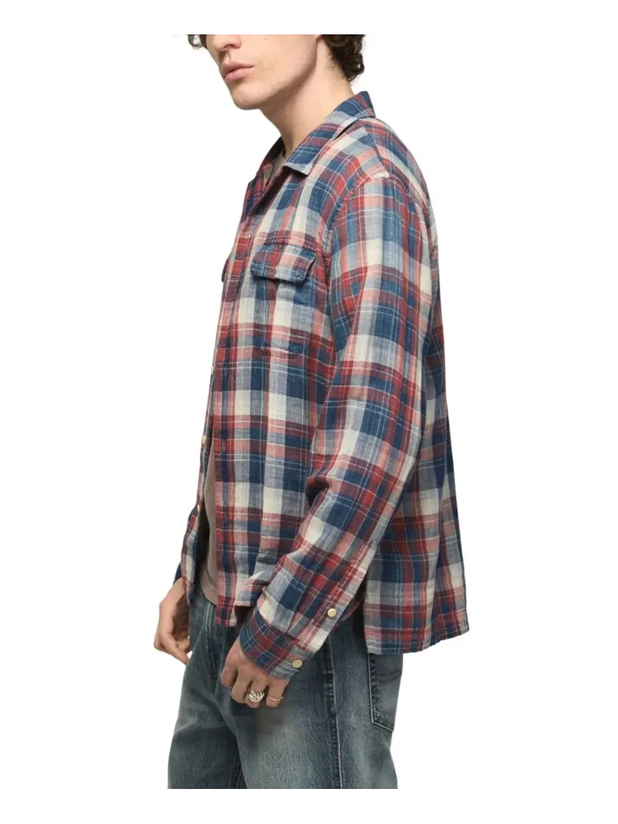 Рубашка фланелевая с клеткой Double Gauze Lucky Brand — изображение 2 из 4, красный