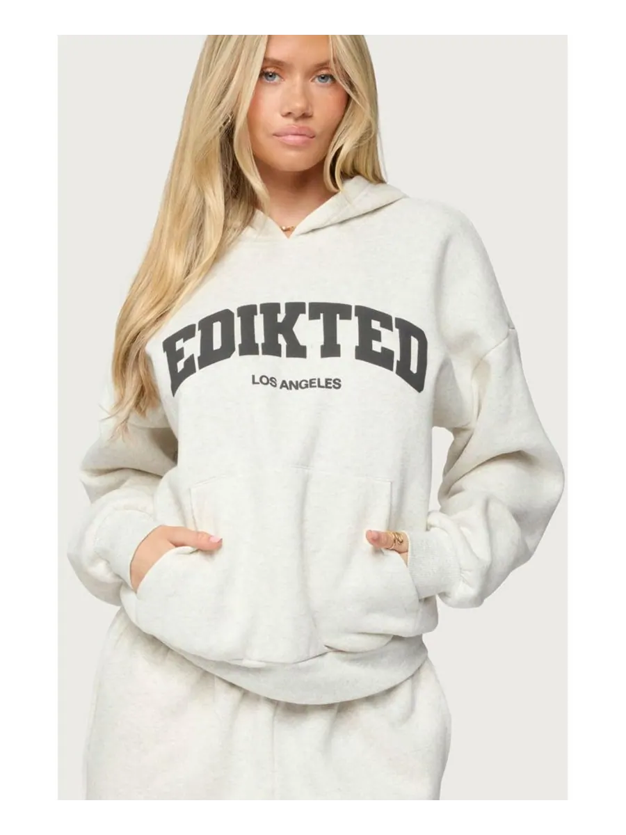 Женская толстовка с капюшоном Edikted — изображение 1 из 5, серый