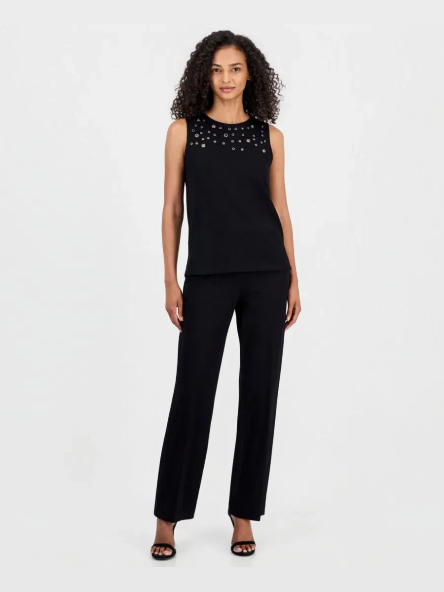 Топ без рукавов с люверсами Anne Klein — изображение 2 из 4, черный