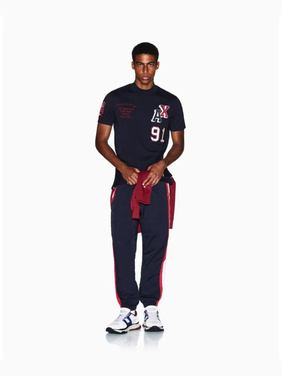 Мужские нейлоновые спортивные брюки с эффектом подтяжки A|X Armani Exchange — изображение 2 из 5, глубокий темно-синий