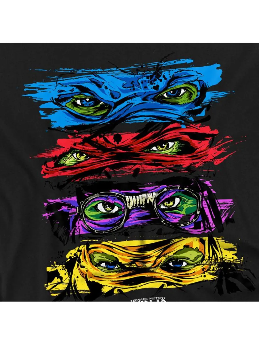 Футболка Big & Tall Out Of The Shadows Group Stacked Masks TEENAGE MUTANT NINJA TURTLES — изображение 3 из 3, черный