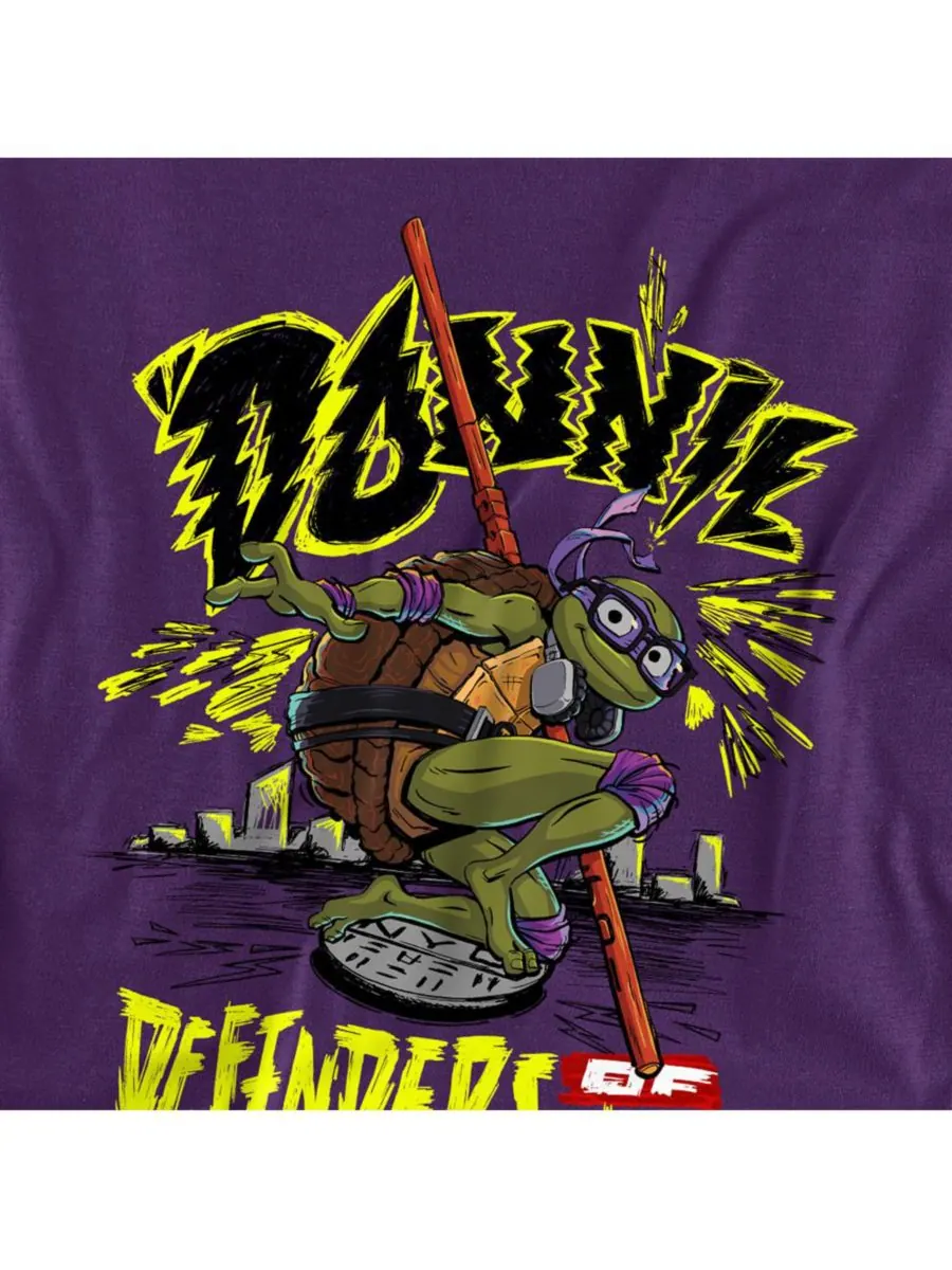 Мужская футболка TMNT Mutant Mayhem Donnie City TEENAGE MUTANT NINJA TURTLES — изображение 2 из 3, фиолетовый