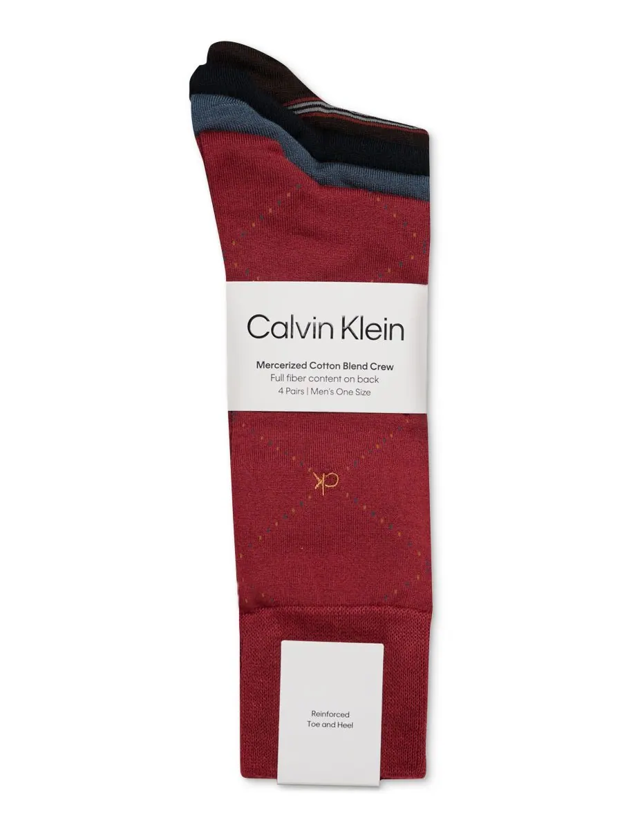 Мужские носки средней высоты (4 шт в упаковке) Calvin Klein — изображение 2 из 2, красный/серый/черный
