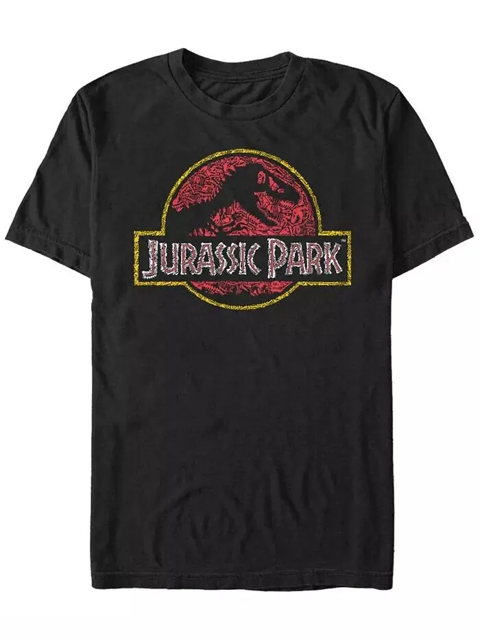 Футболка с коротким рукавом с логотипом Jurassic Park для мужчин Fifth Sun — изображение 1 из 1, черный