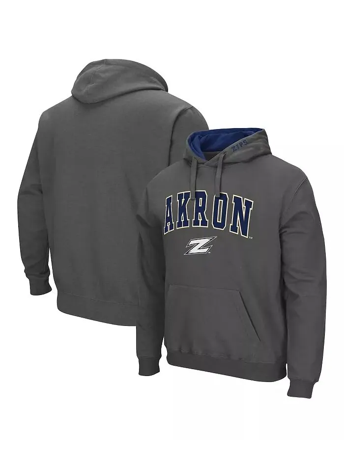 Мужская толстовка с капюшоном Akron Zips Arch and Logo Colosseum — изображение 1 из 1, темно-серый