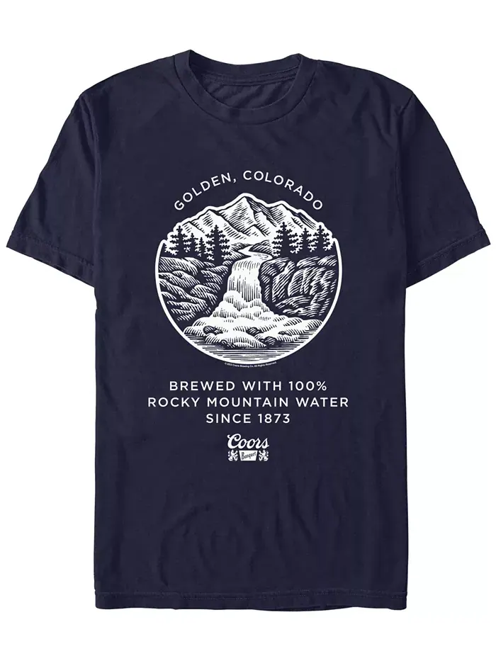 Мужская футболка с коротким рукавом Mountain Brewing Coors Brewing Company — синий