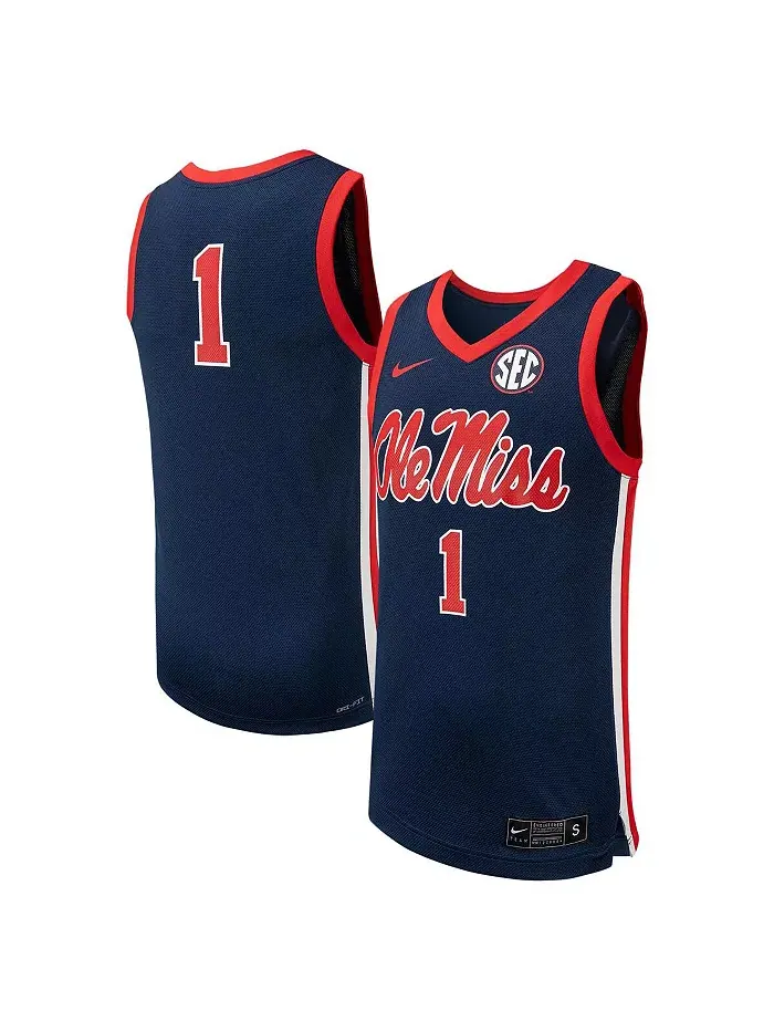 Мужская баскетбольная реплика джерси #1 Ole Miss Rebels Nike — изображение 1 из 5, темно-синий