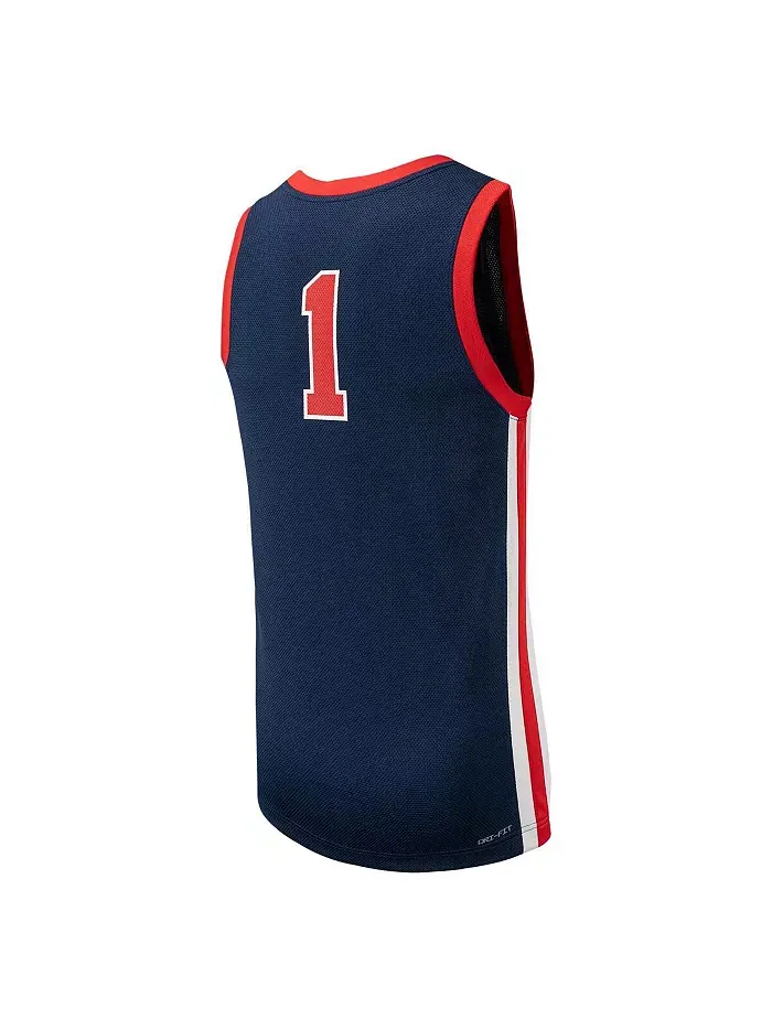 Мужская баскетбольная реплика джерси #1 Ole Miss Rebels Nike — изображение 3 из 5, темно-синий