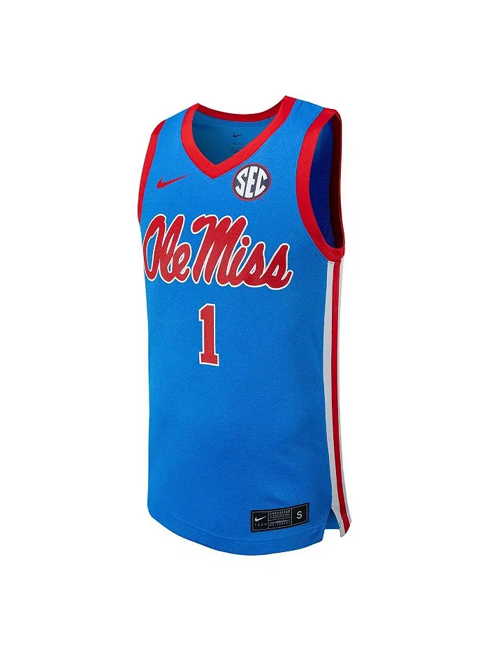 Мужская баскетбольная реплика джерси #1 Ole Miss Rebels Nike — изображение 5 из 5, темно-синий
