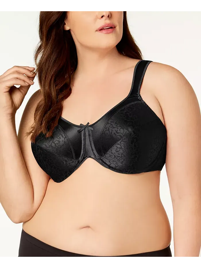 Бюстгальтер Minimizer Satin Tracings Comfort Strap на косточках 3562 Bali — изображение 2 из 3, черный