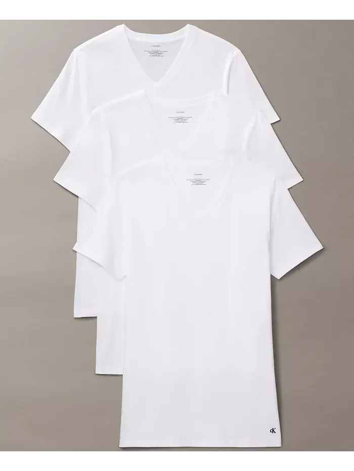 Мужские футболки с V-образным вырезом Cotton Classics, 3 шт Calvin Klein — изображение 1 из 5, белый