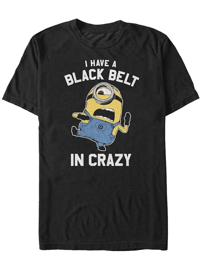 Мужская футболка с коротким рукавом Minions с черным поясом Crazy Fifth Sun — изображение 1 из 1, черный
