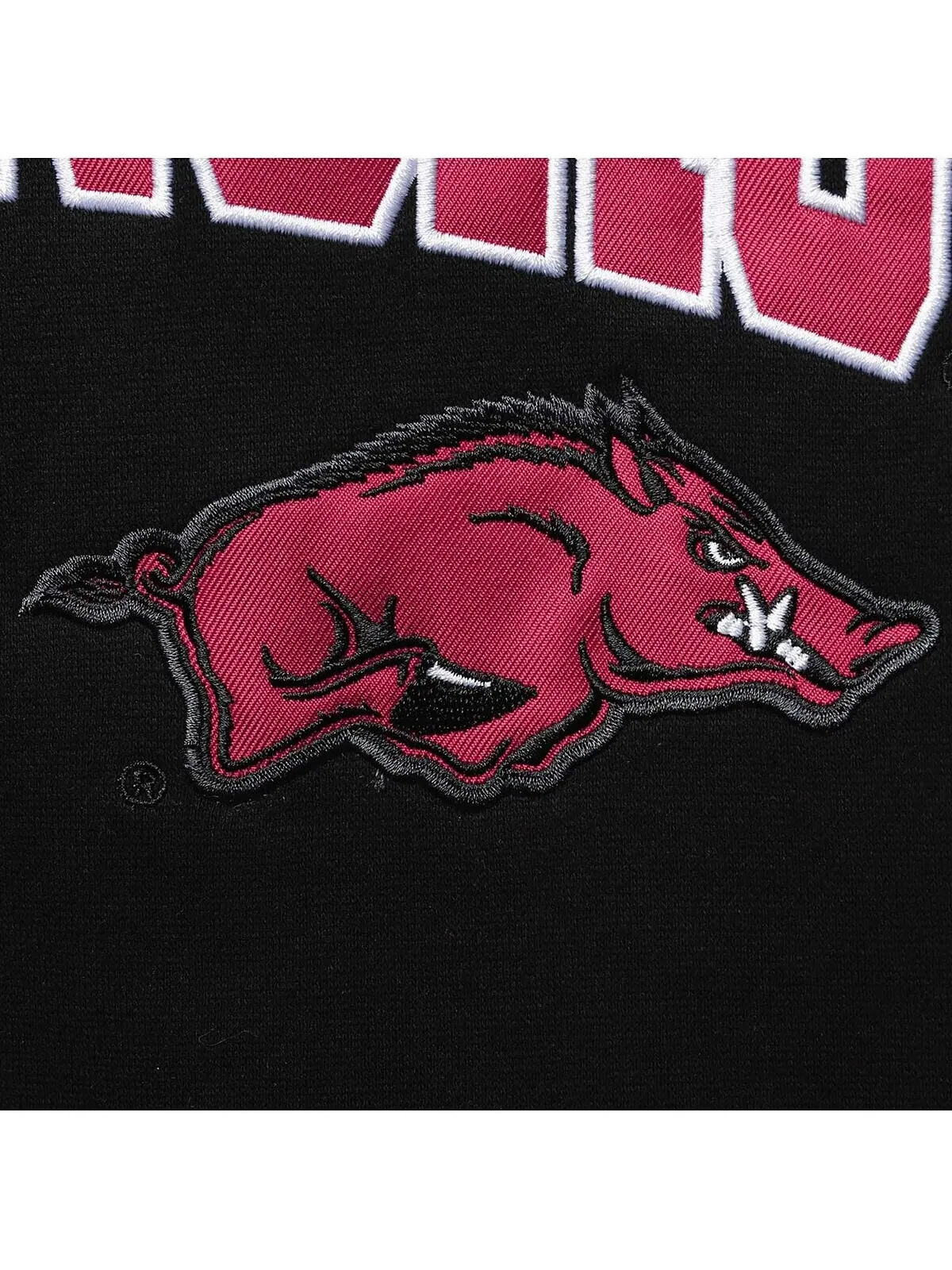 Мужская черная толстовка с капюшоном arkansas razorbacks arch logo 3.0 с молнией во всю длину — изображение 4 из 4, черный