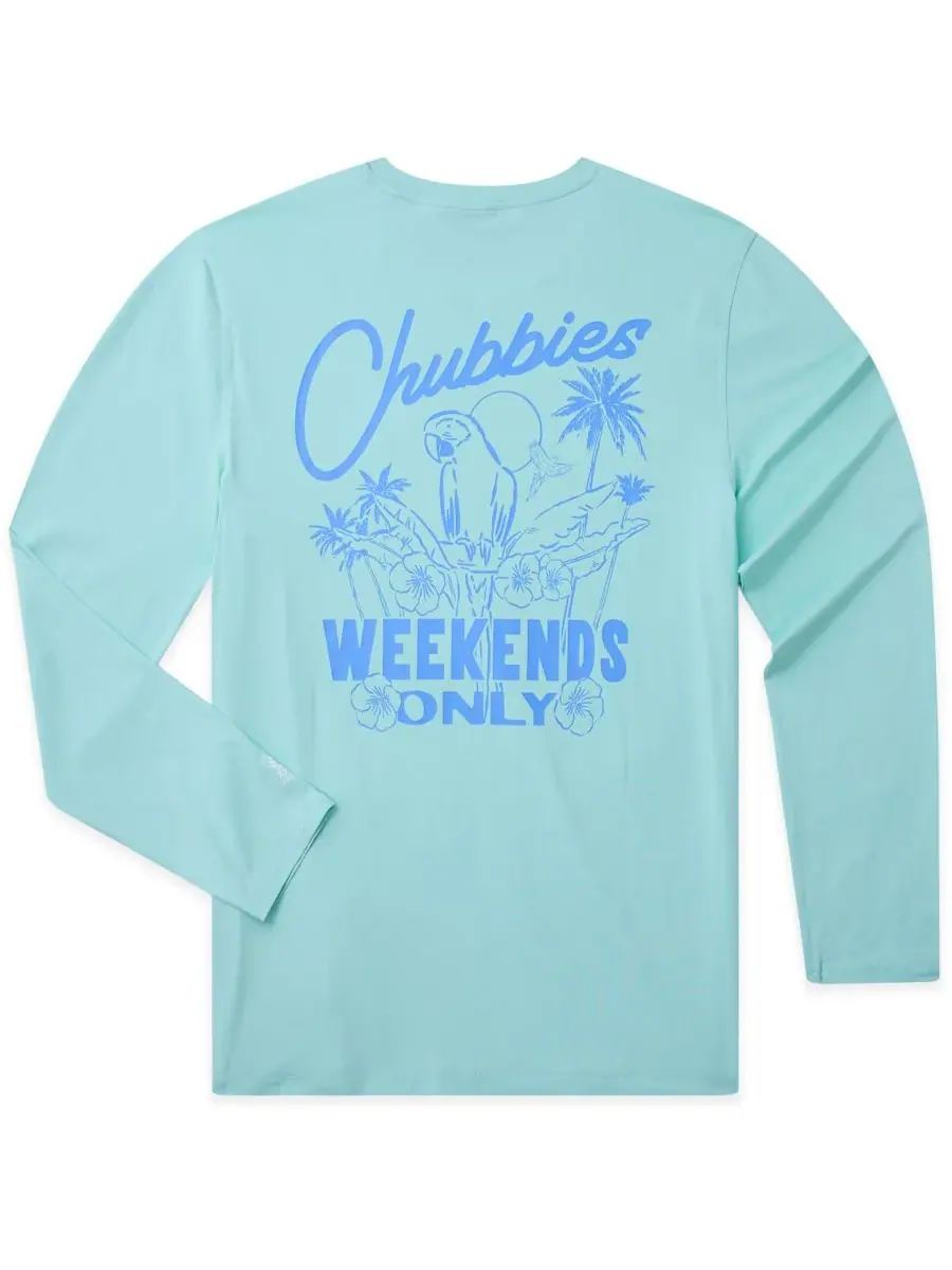 Мужская футболка для плавания с круглым вырезом «The Weekends Only Sun» Chubbies — изображение 2 из 3, синий