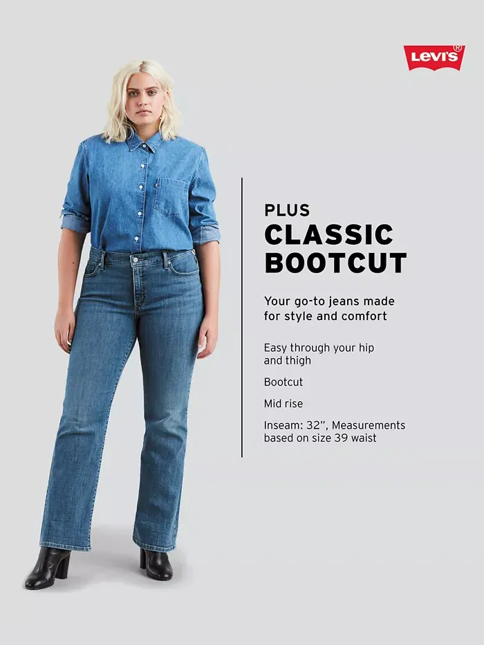 Модные джинсы с расклешенными штанинами 415 Classic Bootcut для полных женщин Levi's — изображение 6 из 6, черный