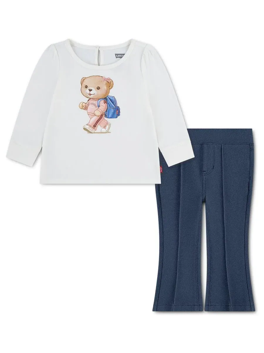 Комплект детской одежды Teddy Bear Graphic с лонгсливом и штанами Levi's