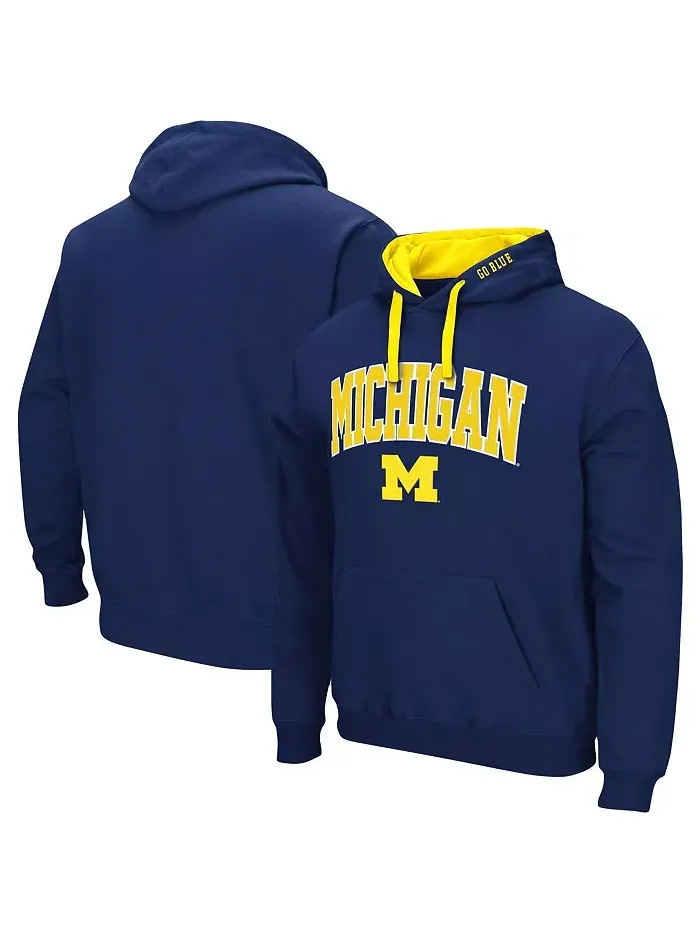Мужской большой и высокий худи Michigan Wolverines с арочным логотипом 2.0 — изображение 1 из 3, синий