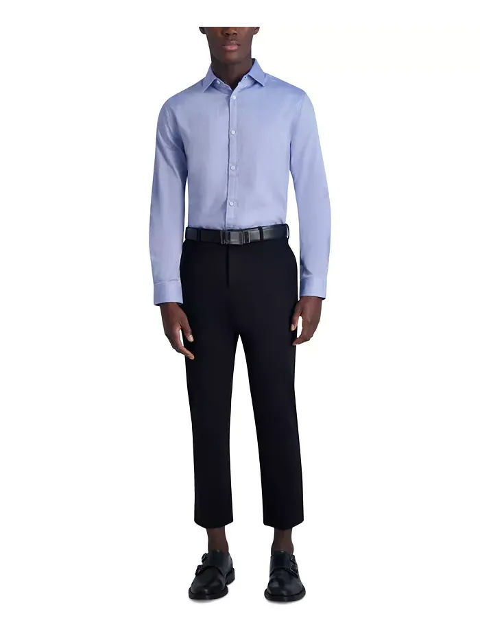 Мужская рубашка Slim-Fit из ткани KARL LAGERFELD PARIS — изображение 5 из 6, синий