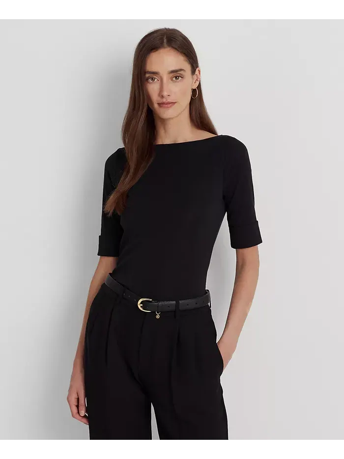 Растягивающийся топ с лодочкой, Regular & Petite Lauren Ralph Lauren — изображение 1 из 1, розовый