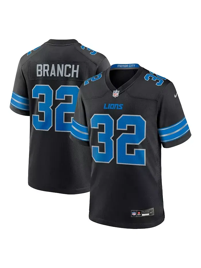 Мужская игровая футболка Brian Branch Detroit Lions Nike — изображение 1 из 5, черный