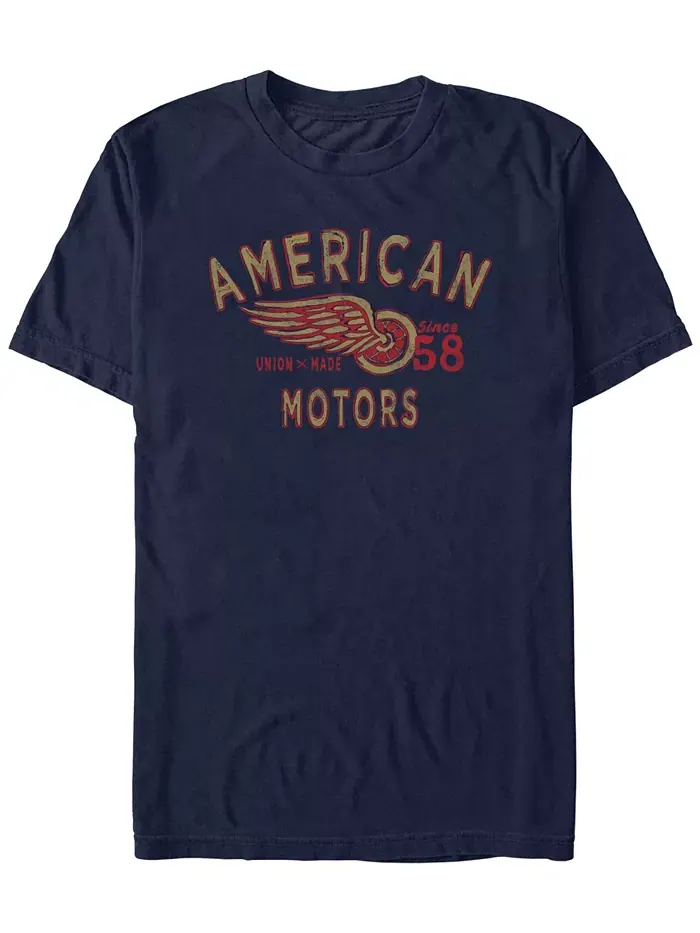 Мужская футболка American Motors с коротким рукавом Generic Additude — синий