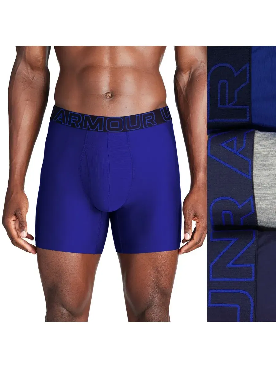 Трусы-боксеры UA Performance Tech Under Armour — изображение 4 из 6, черный/синий/серый